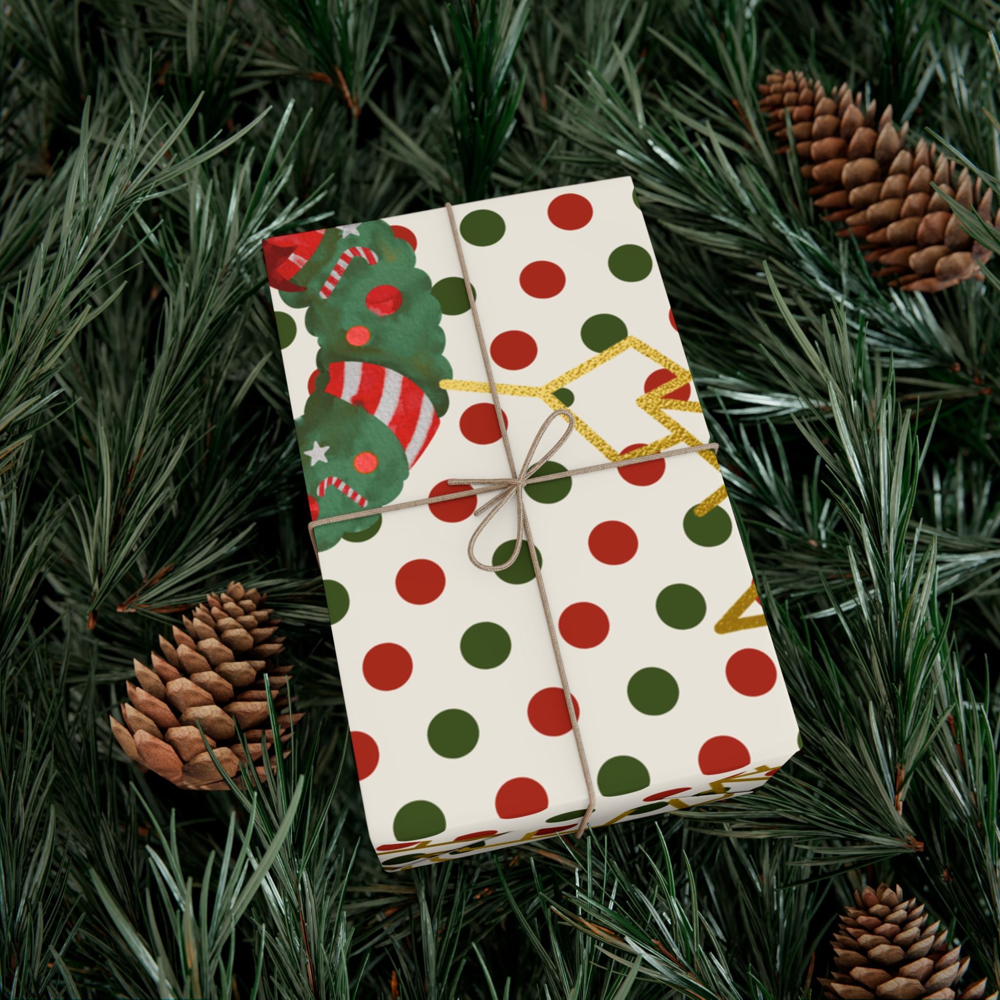 Christmas Penguin Polka Dot Gift Wrap Paper – Festive Holiday Wrapping Sheets