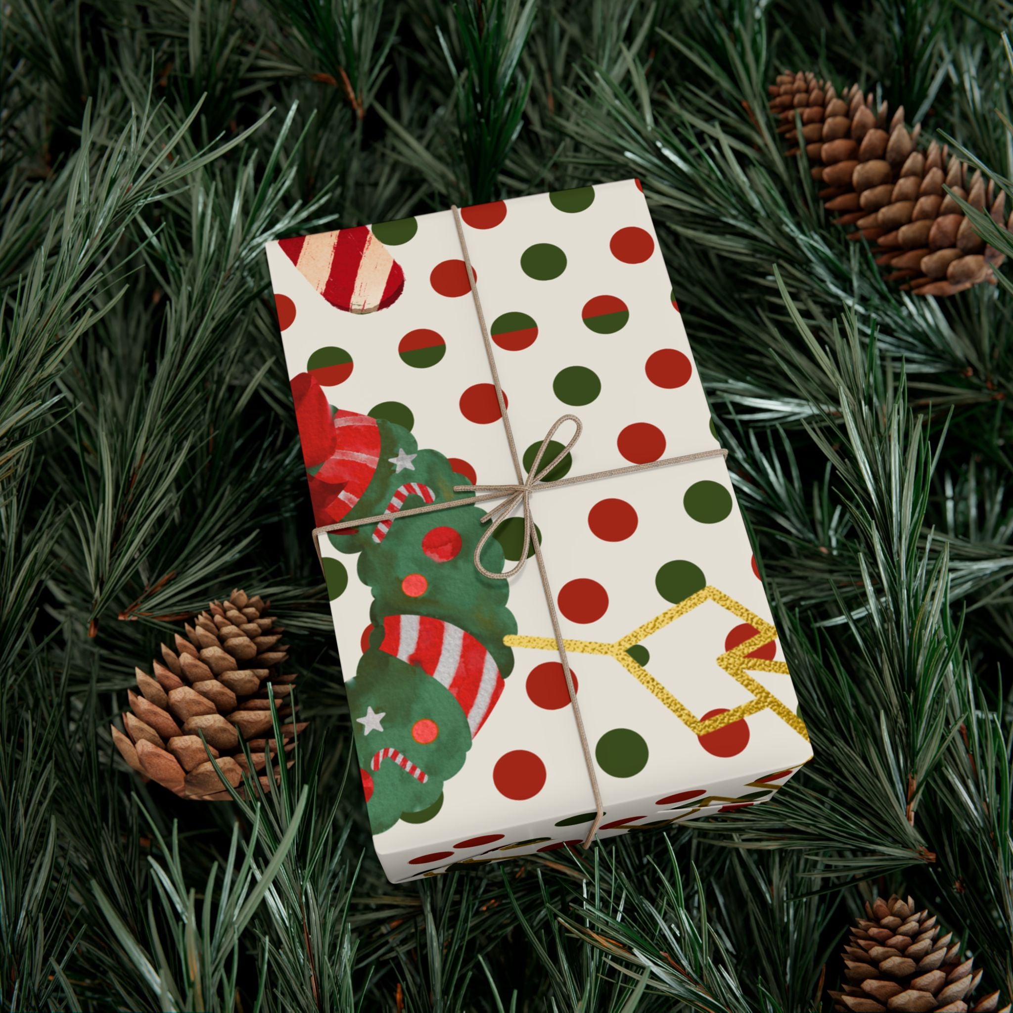 Christmas Penguin Polka Dot Gift Wrap Paper – Festive Holiday Wrapping Sheets