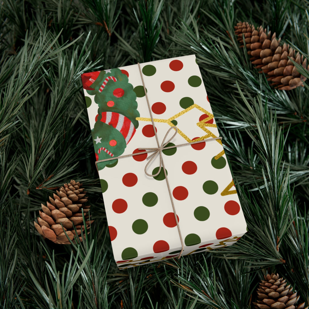 Christmas Penguin Polka Dot Gift Wrap Paper – Festive Holiday Wrapping Sheets