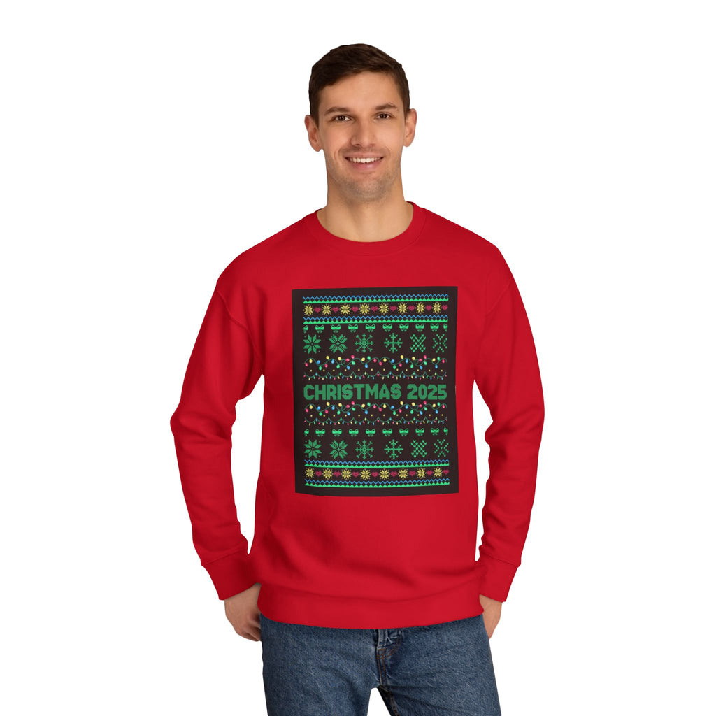 Christmas 2025 Crewneck Sweatshirt — Retro Fair Isle Holiday Sweater