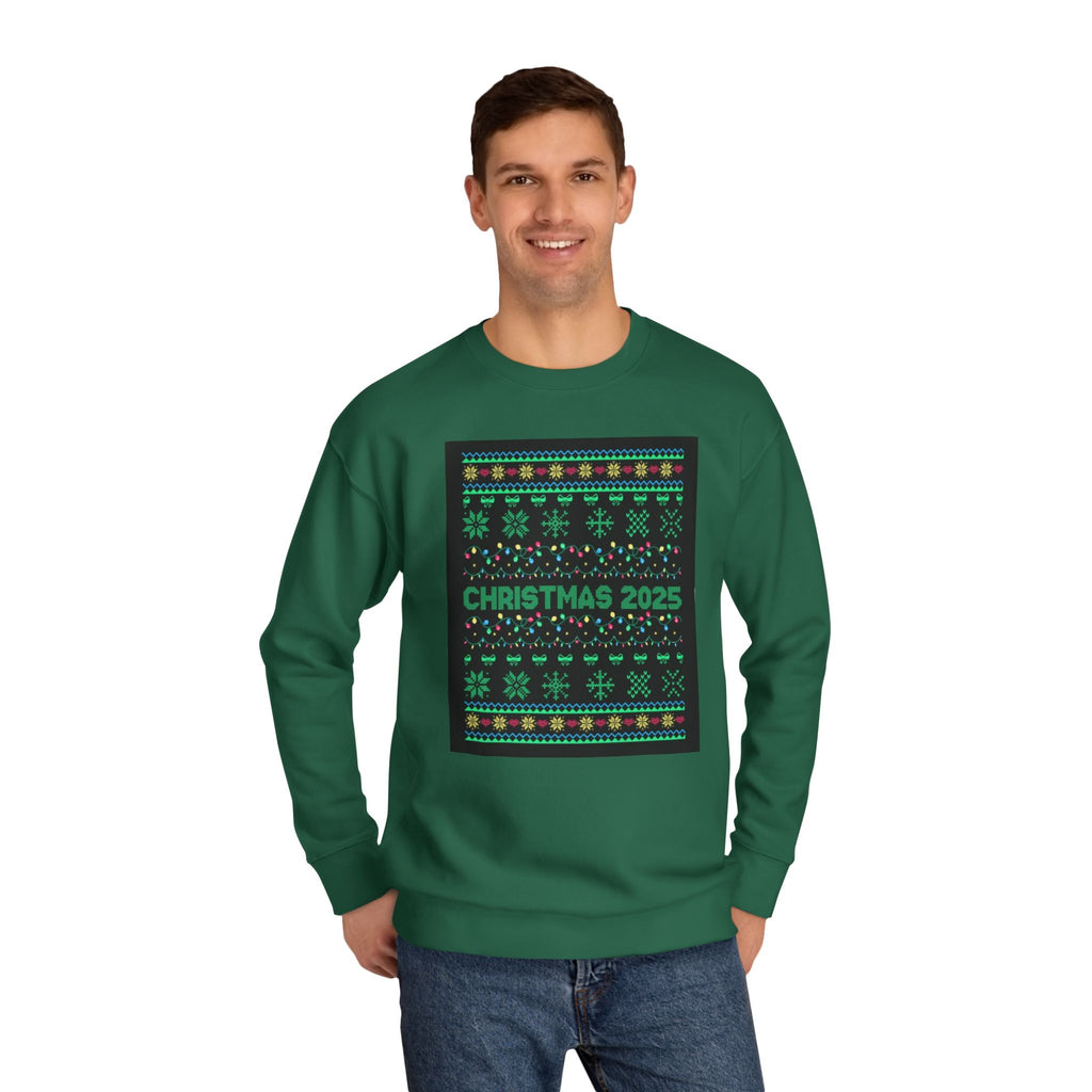 Christmas 2025 Crewneck Sweatshirt — Retro Fair Isle Holiday Sweater